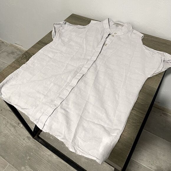 All saints gray button cold shoulder top womens S - Picture 1 of 11